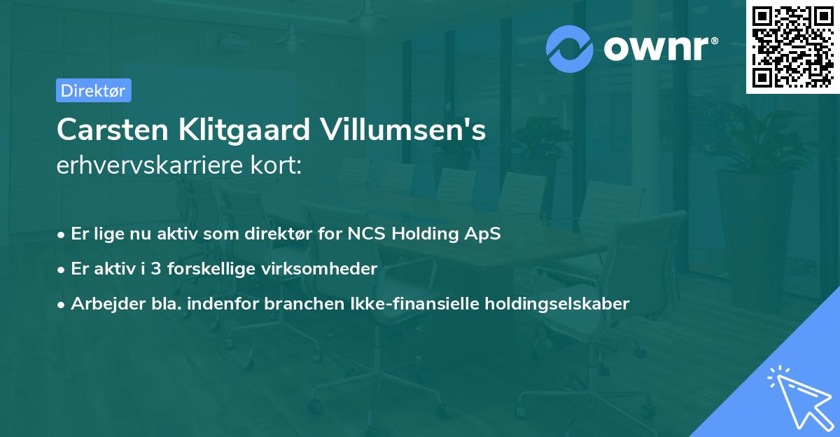 Carsten Klitgaard Villumsen's erhvervskarriere kort