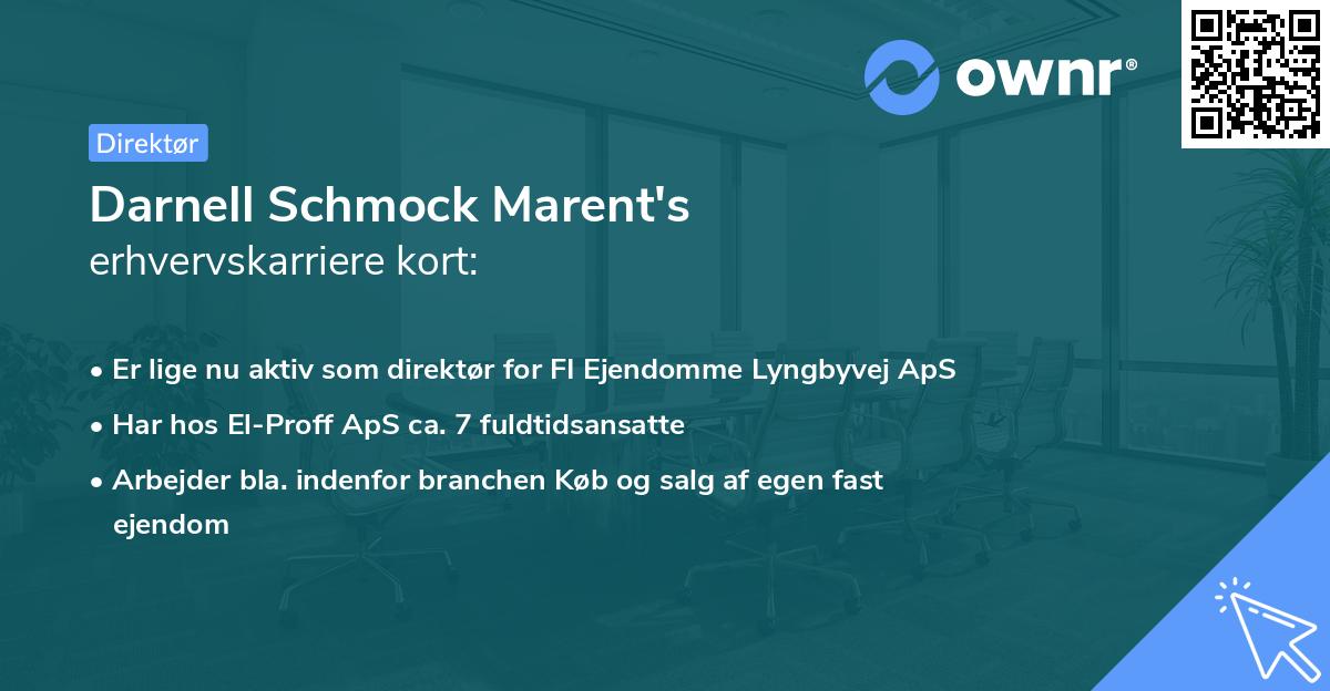 Darnell Schmock Marent's erhvervskarriere kort