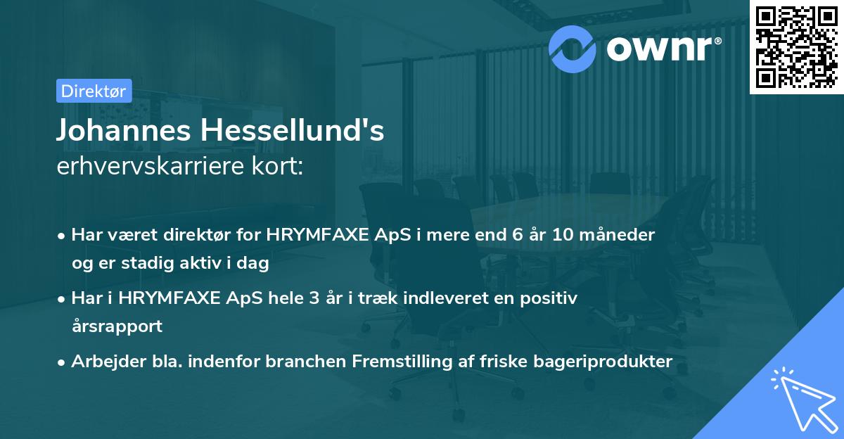 Johannes Hessellund's erhvervskarriere kort