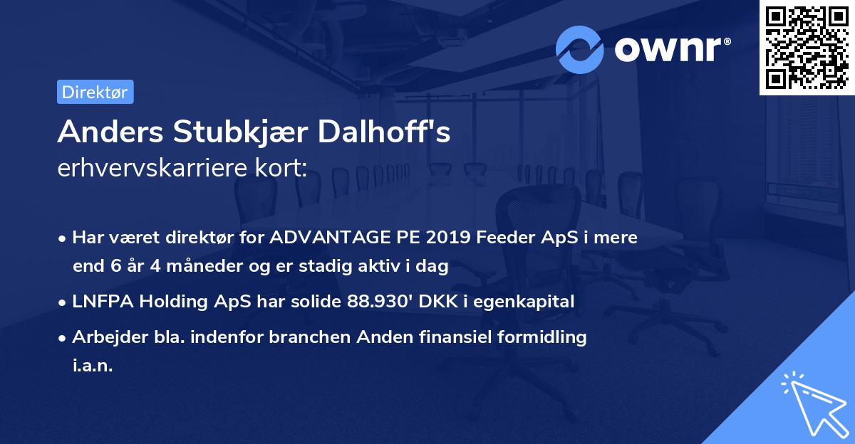 Anders Stubkjær Dalhoff's erhvervskarriere kort