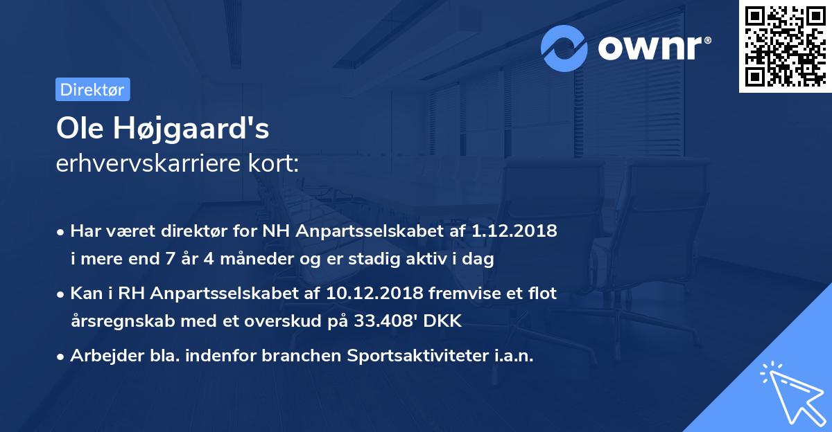 Ole Højgaard's erhvervskarriere kort