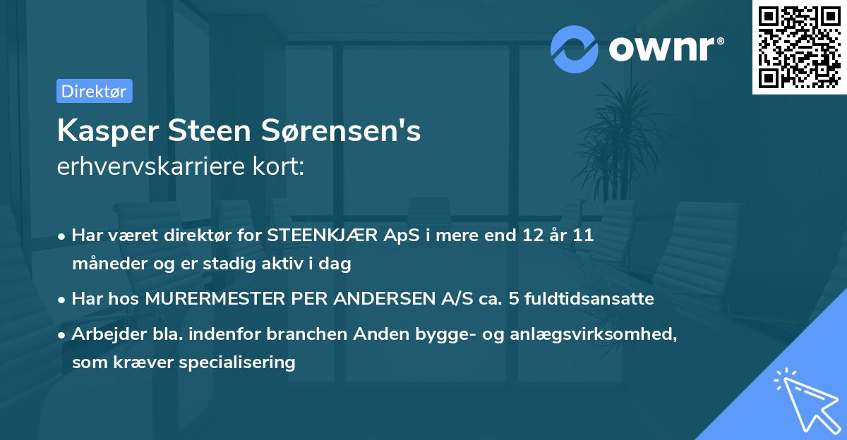 Kasper Steen Sørensen's erhvervskarriere kort