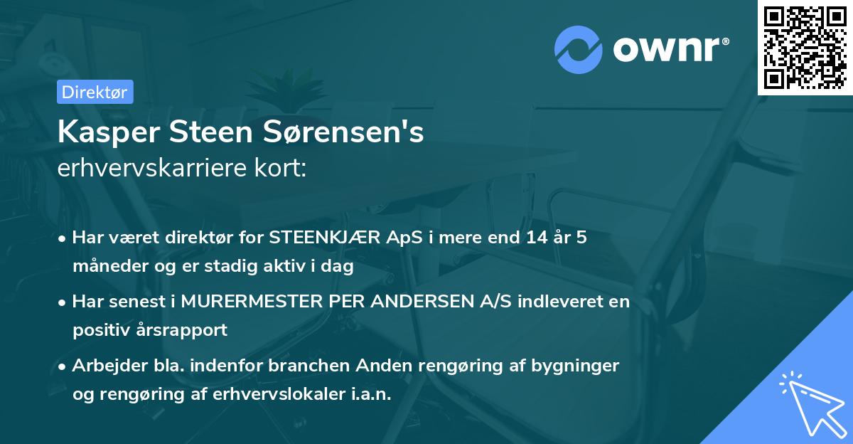 Kasper Steen Sørensen's erhvervskarriere kort