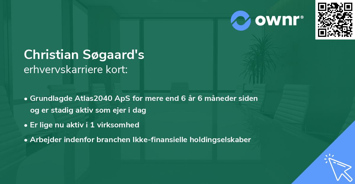 Christian Søgaard's erhvervskarriere kort