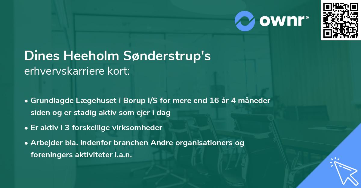 Dines Heeholm Sønderstrup's erhvervskarriere kort