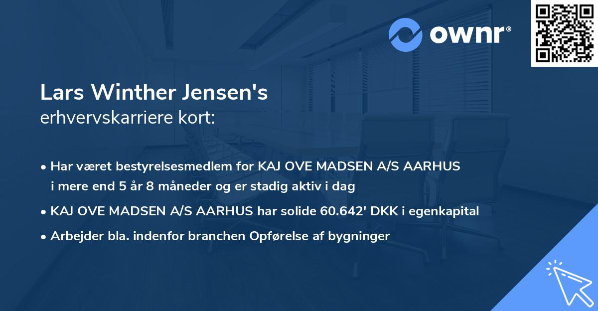 Lars Winther Jensen's erhvervskarriere kort