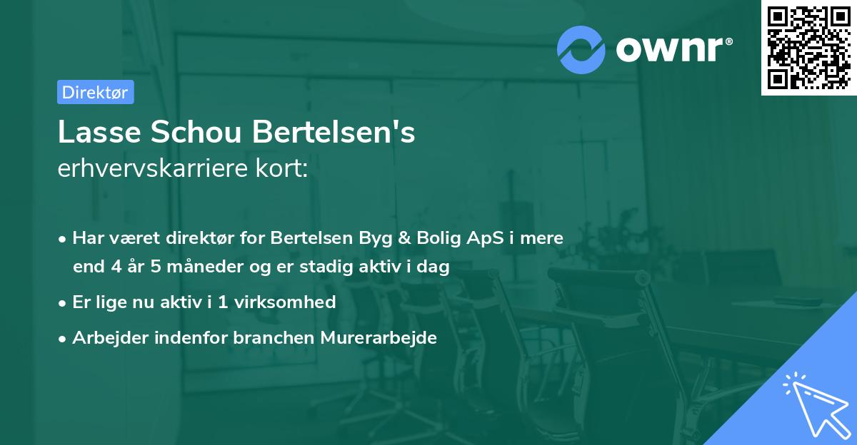 Lasse Schou Bertelsen's erhvervskarriere kort