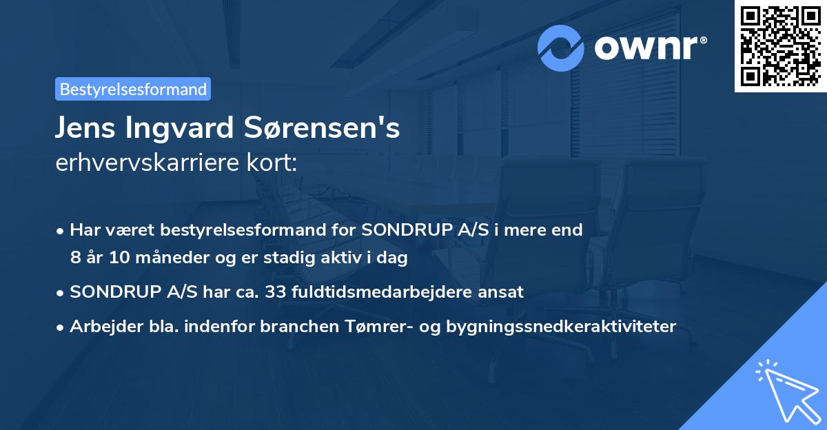 Jens Ingvard Sørensen's erhvervskarriere kort