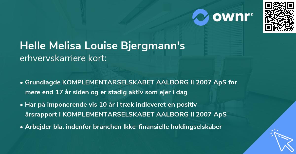 Helle Melisa Louise Bjergmann's erhvervskarriere kort