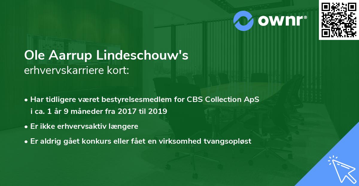 Ole Aarrup Lindeschouw's erhvervskarriere kort
