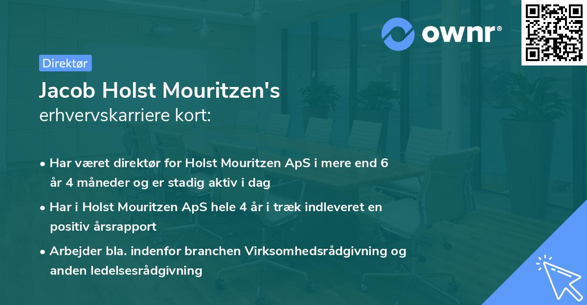 Jacob Holst Mouritzen's erhvervskarriere kort
