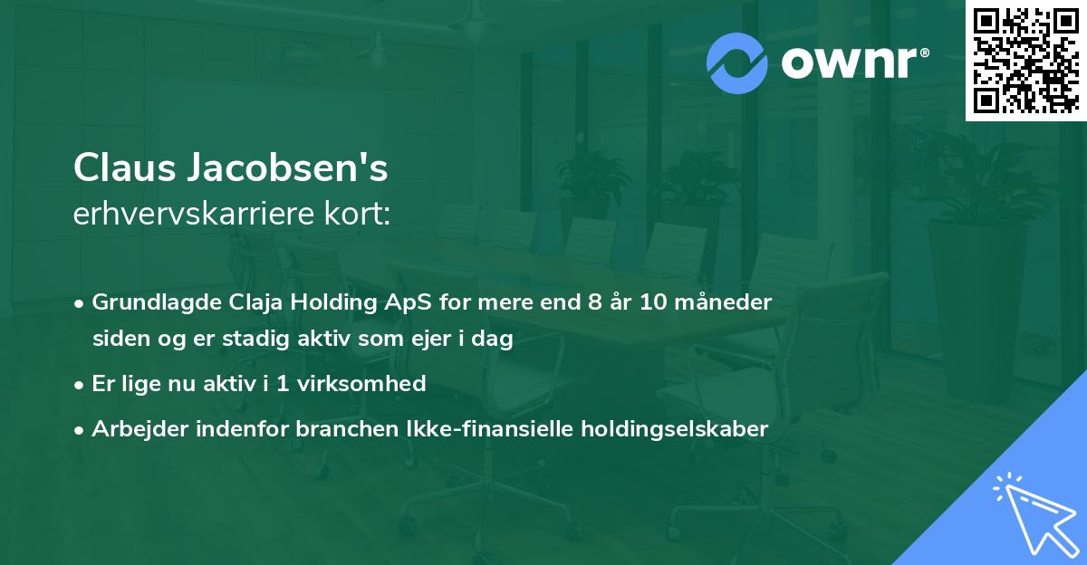 Claus Jacobsen's erhvervskarriere kort