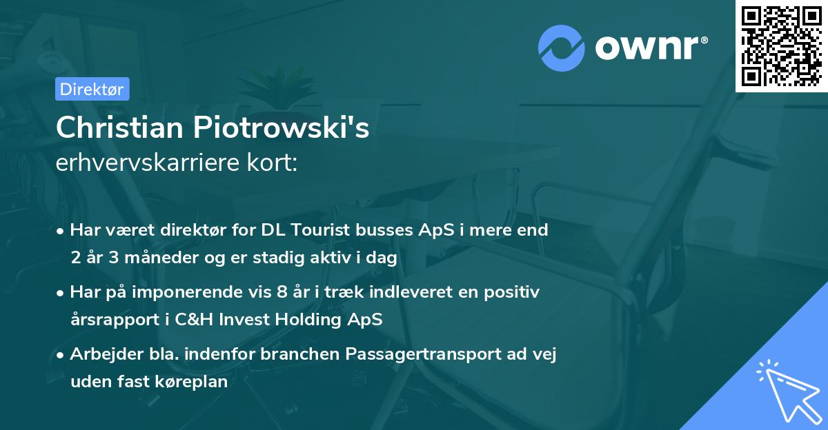 Christian Piotrowski's erhvervskarriere kort