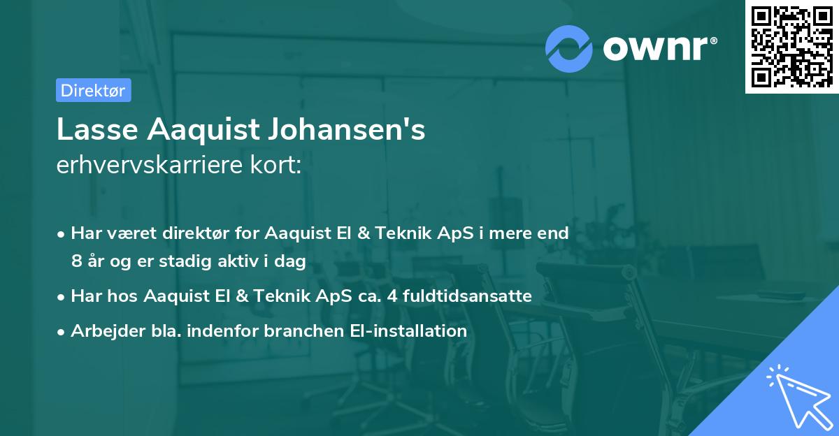 Lasse Aaquist Johansen's erhvervskarriere kort