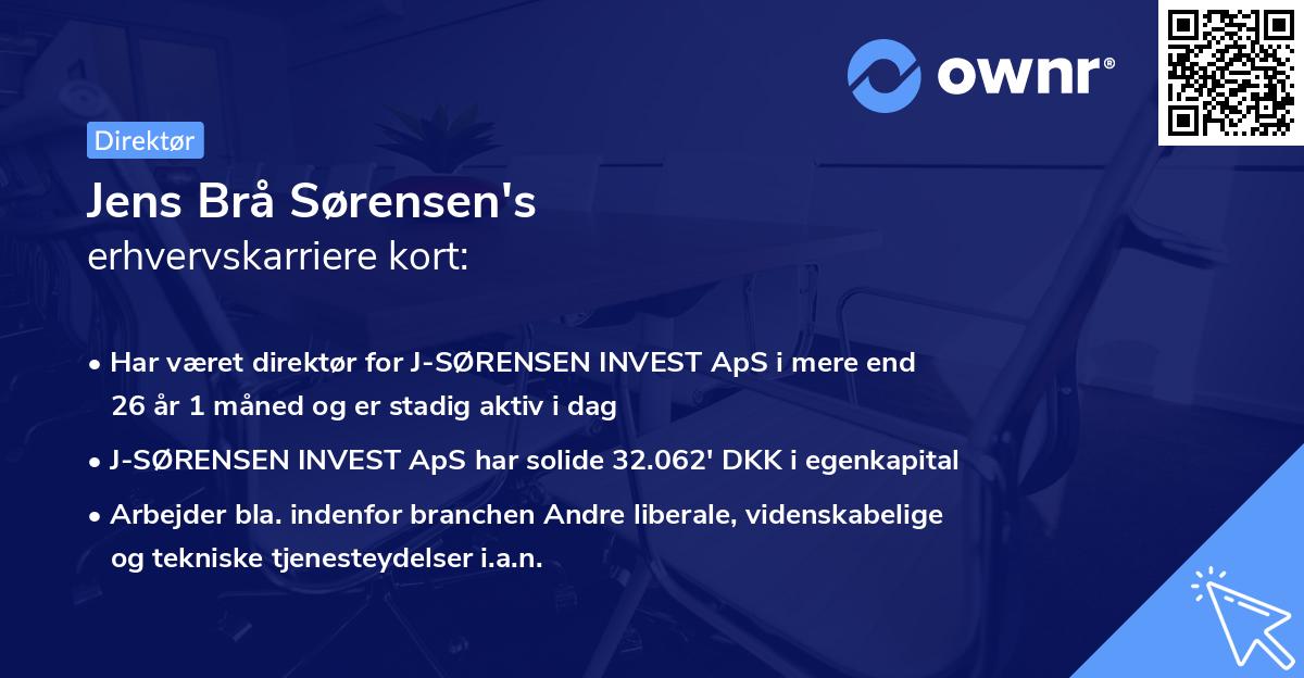Jens Brå Sørensen's erhvervskarriere kort