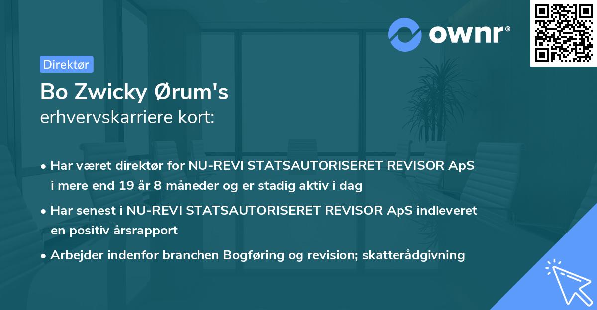 Bo Zwicky Ørum's erhvervskarriere kort
