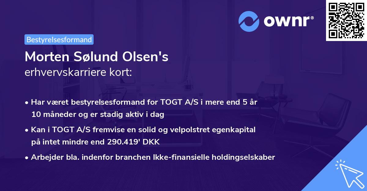 Morten Sølund Olsen's erhvervskarriere kort
