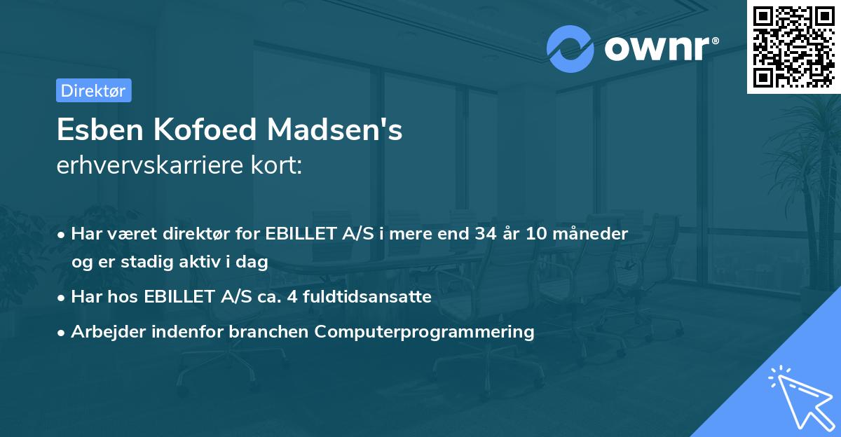 Esben Kofoed Madsen's erhvervskarriere kort