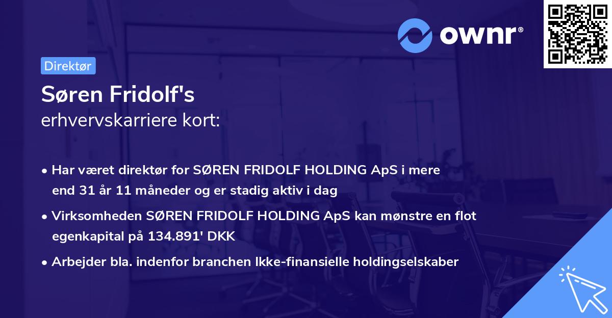 Søren Fridolf's erhvervskarriere kort