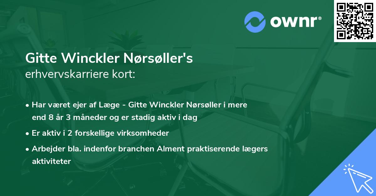 Gitte Winckler Nørsøller's erhvervskarriere kort