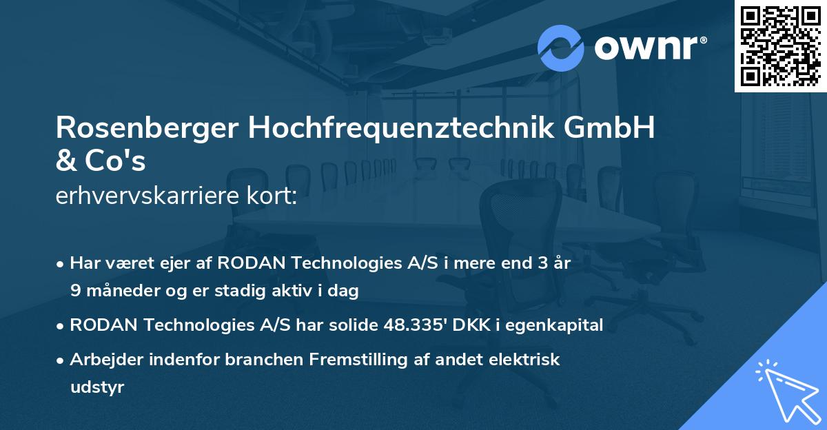 Rosenberger Hochfrequenztechnik GmbH & Co's erhvervskarriere kort