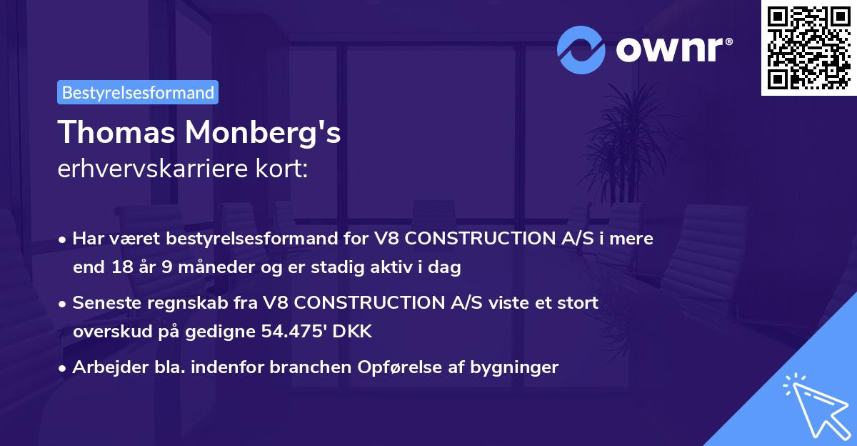 Thomas Monberg's erhvervskarriere kort
