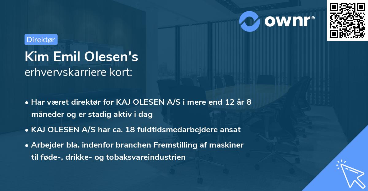 Kim Emil Olesen's erhvervskarriere kort