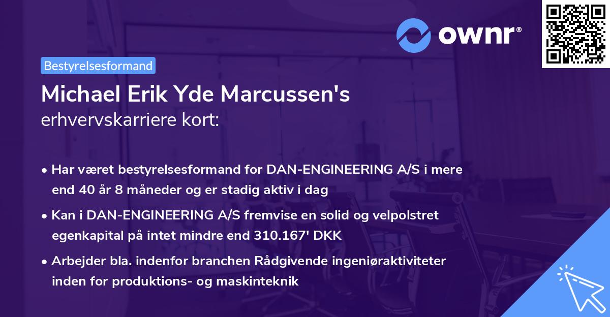 Michael Erik Yde Marcussen's erhvervskarriere kort