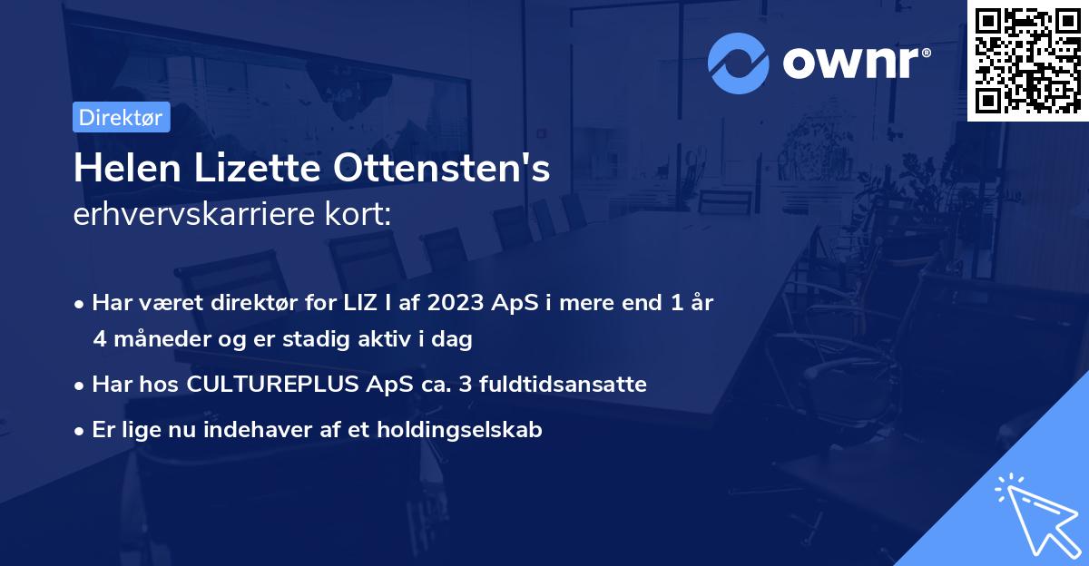 Helen Lizette Ottensten's erhvervskarriere kort