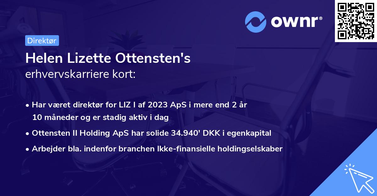 Helen Lizette Ottensten's erhvervskarriere kort