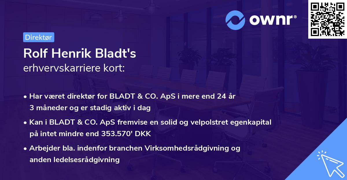 Rolf Henrik Bladt's erhvervskarriere kort