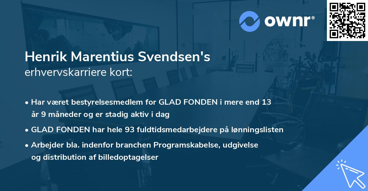 Henrik Marentius Svendsen's erhvervskarriere kort