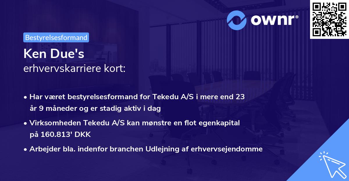 Ken Due's erhvervskarriere kort