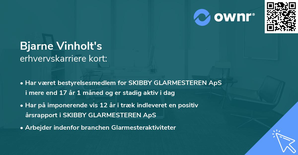 Bjarne Vinholt's erhvervskarriere kort