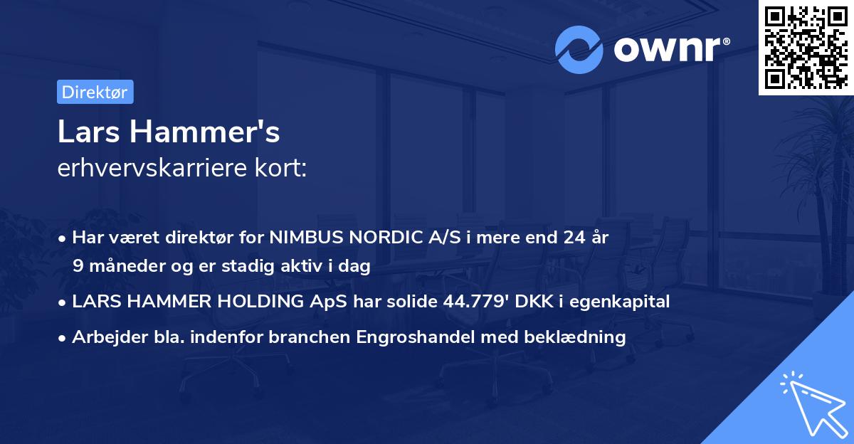Lars Hammer's erhvervskarriere kort