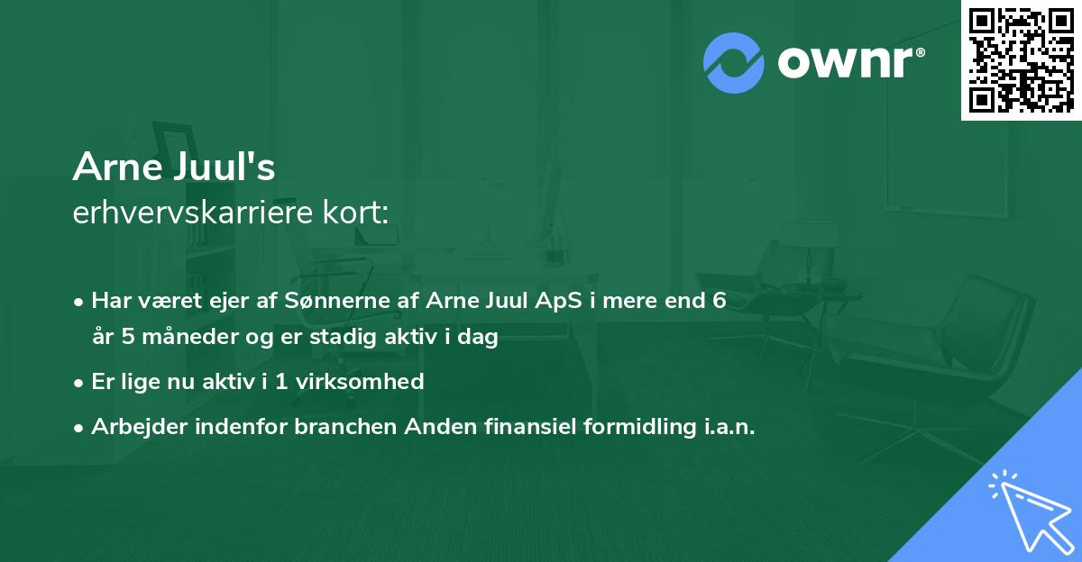 Arne Juul's erhvervskarriere kort