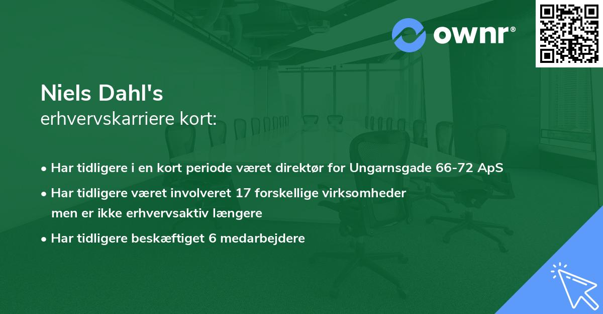 Niels Dahl's erhvervskarriere kort