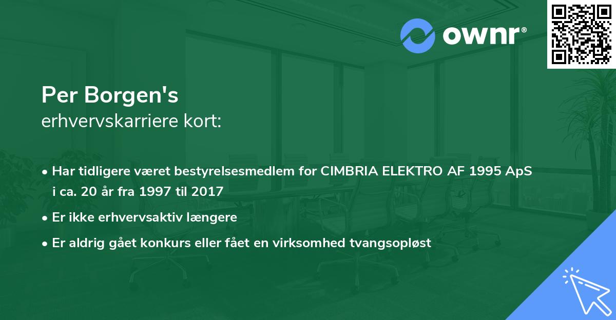 Per Borgen's erhvervskarriere kort