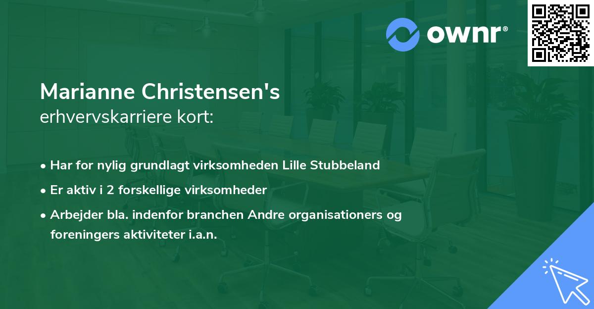 Marianne Christensen's erhvervskarriere kort