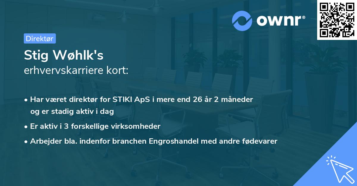 Stig Wøhlk's erhvervskarriere kort