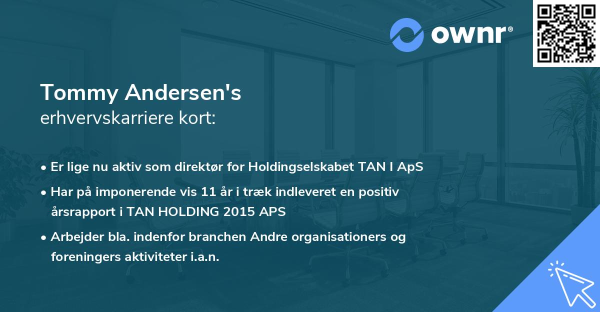 Tommy Andersen's erhvervskarriere kort