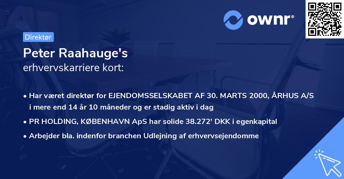 Peter Raahauge's erhvervskarriere kort