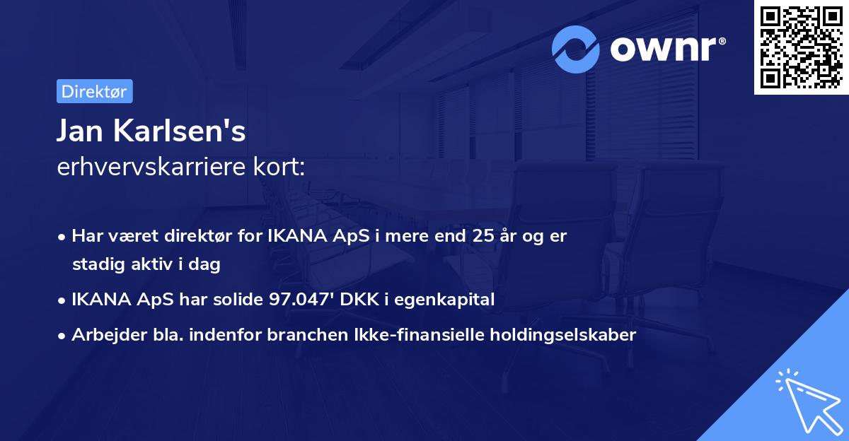 Jan Karlsen's erhvervskarriere kort