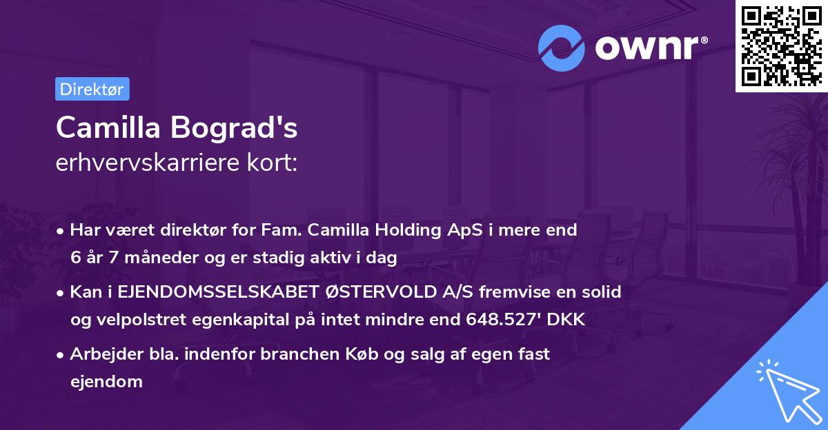 Camilla Bograd's erhvervskarriere kort