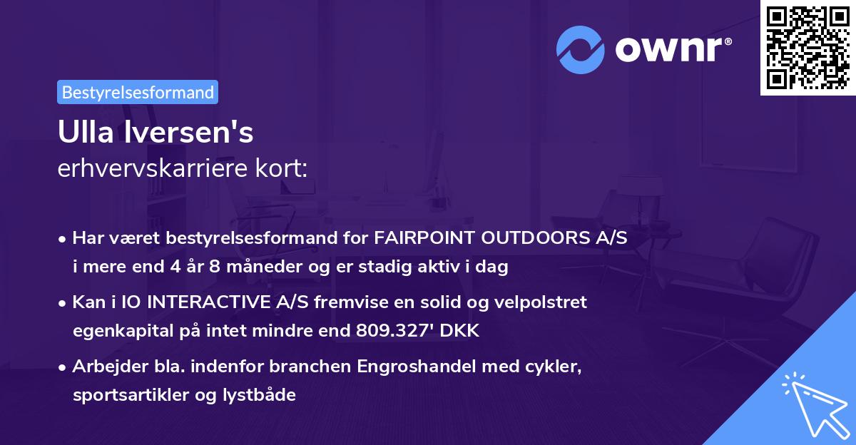 Ulla Iversen's erhvervskarriere kort