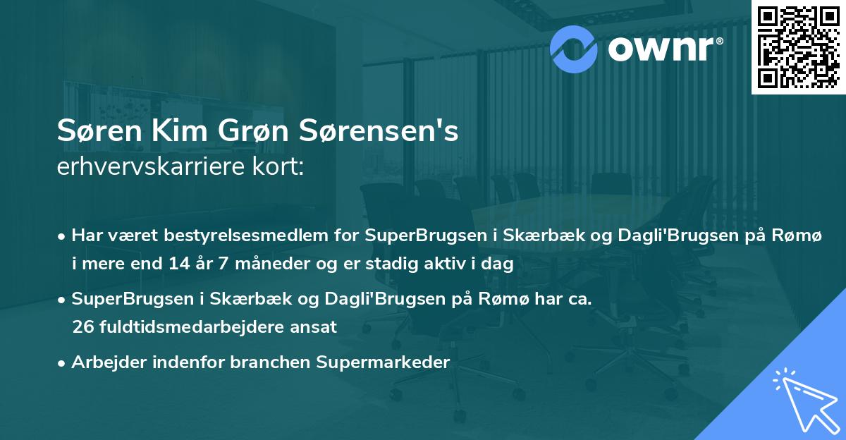 Søren Kim Grøn Sørensen's erhvervskarriere kort