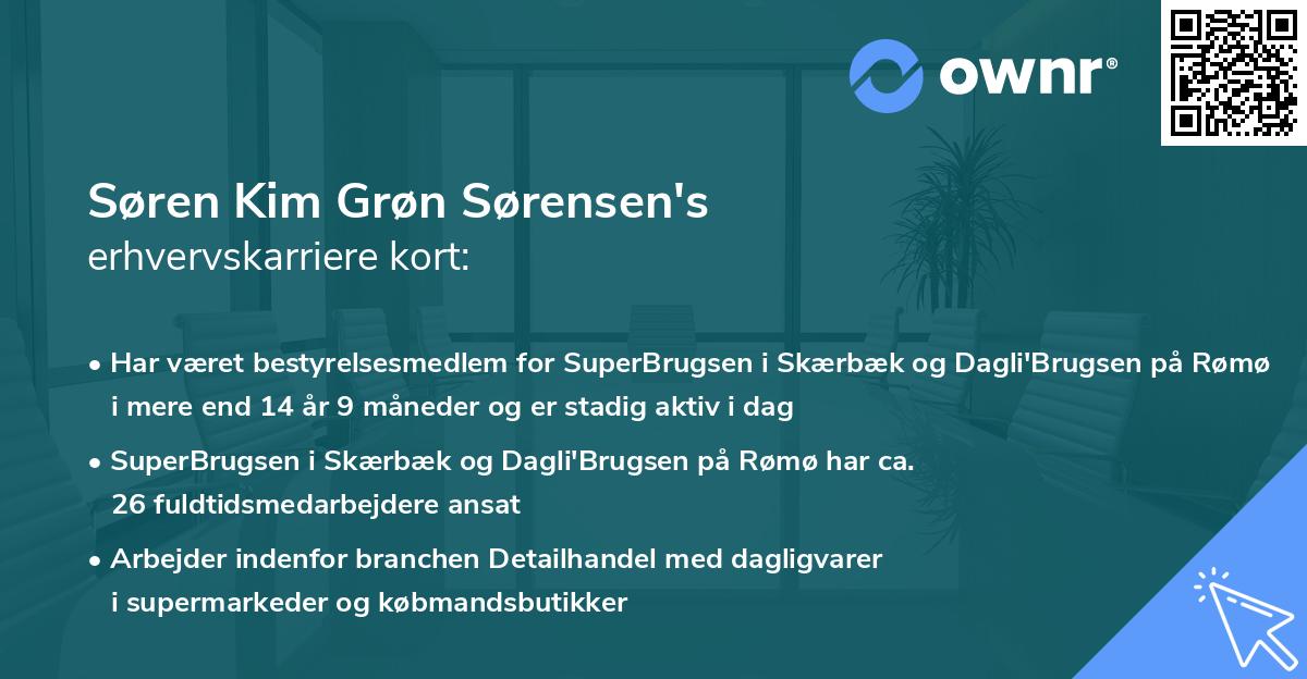 Søren Kim Grøn Sørensen's erhvervskarriere kort