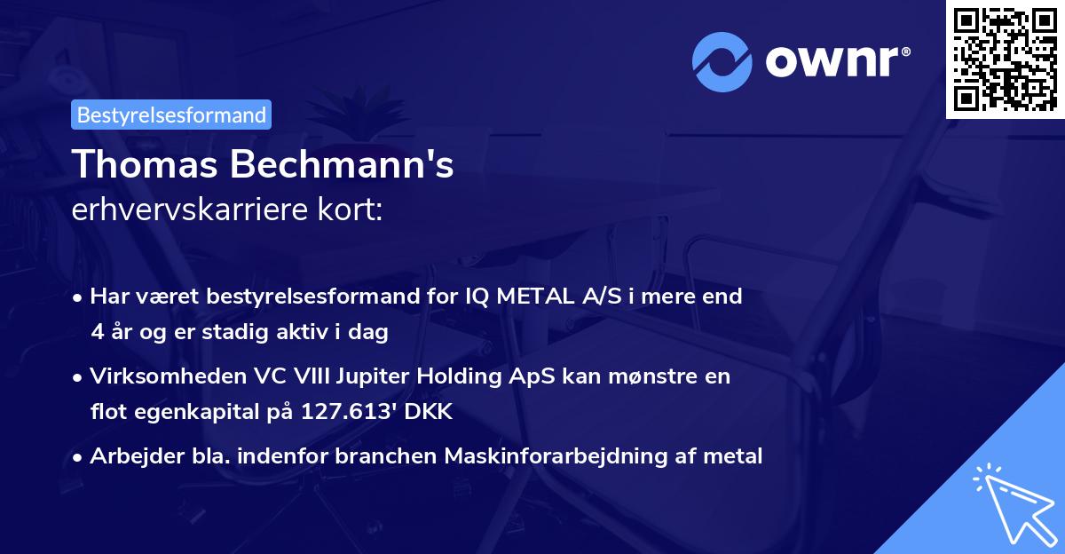 Thomas Bechmann's erhvervskarriere kort