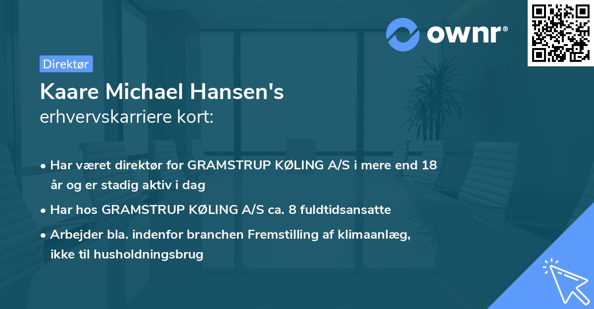 Kaare Michael Hansen's erhvervskarriere kort