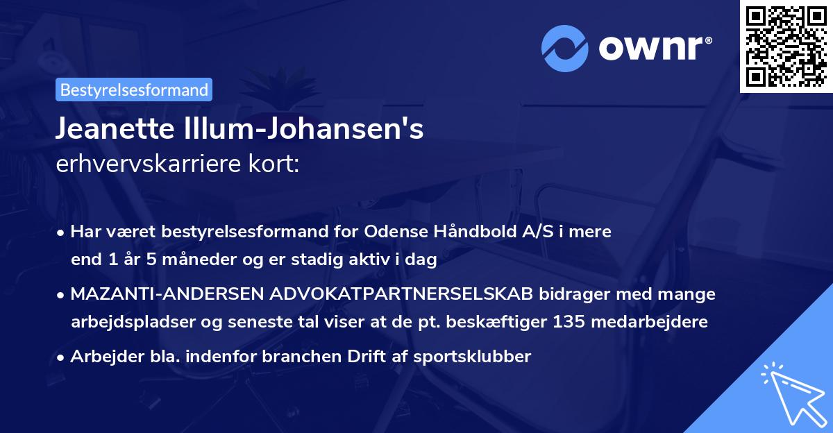 Jeanette Illum-Johansen's erhvervskarriere kort